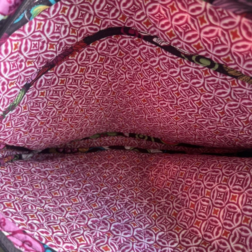 Vera Bradley Floral Quilted Multicolor Laptop Bag Women Large Zip Outer Pockets